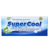 Mặt trước hộp viên ngậm Super Cool Nutifine, ghi rõ công dụng hỗ trợ ho, đờm, đau họng.